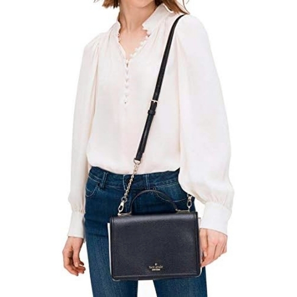 kate spade Handbags - Kate Spade Patterson Drive Medium Maisie Convertible Crossbody Handbag Blk Ivory